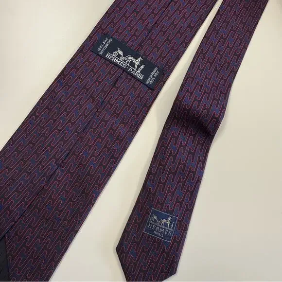 Hermes Silk Printed Tie